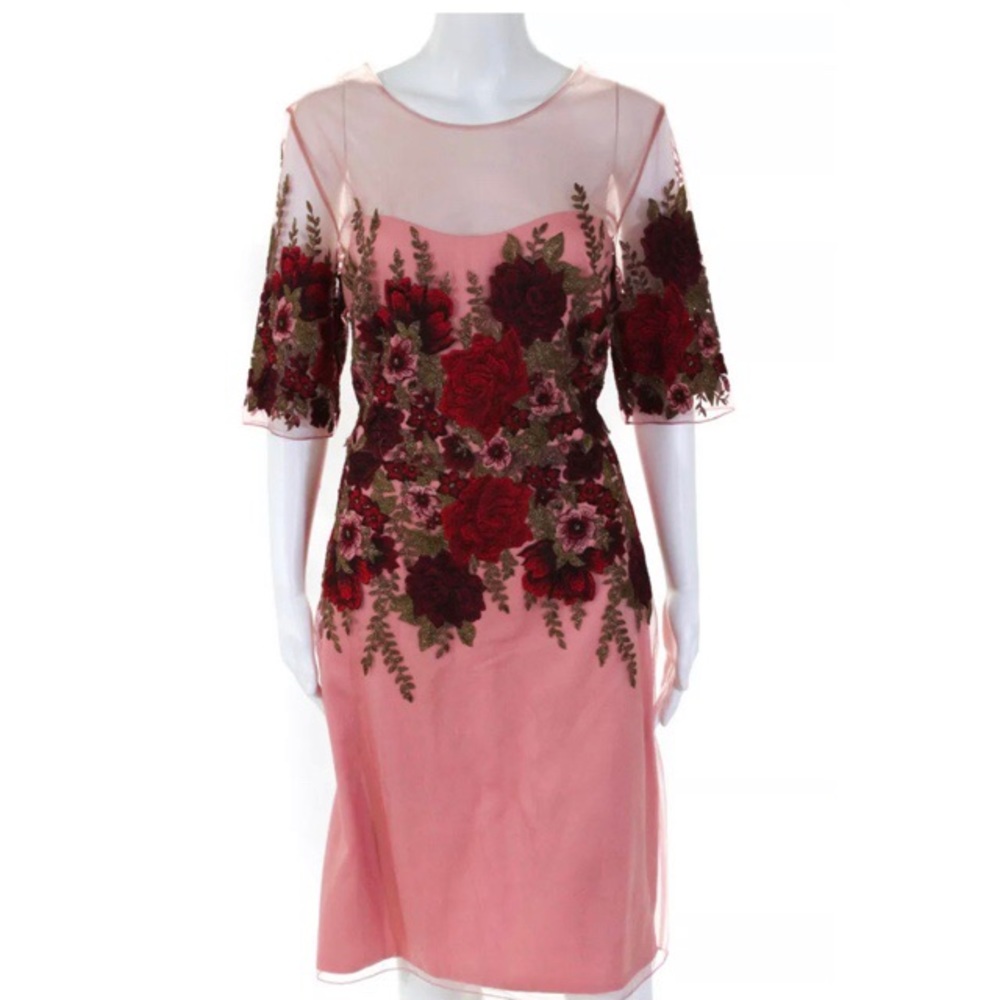 Marchesa Notte Rose Throw Dress